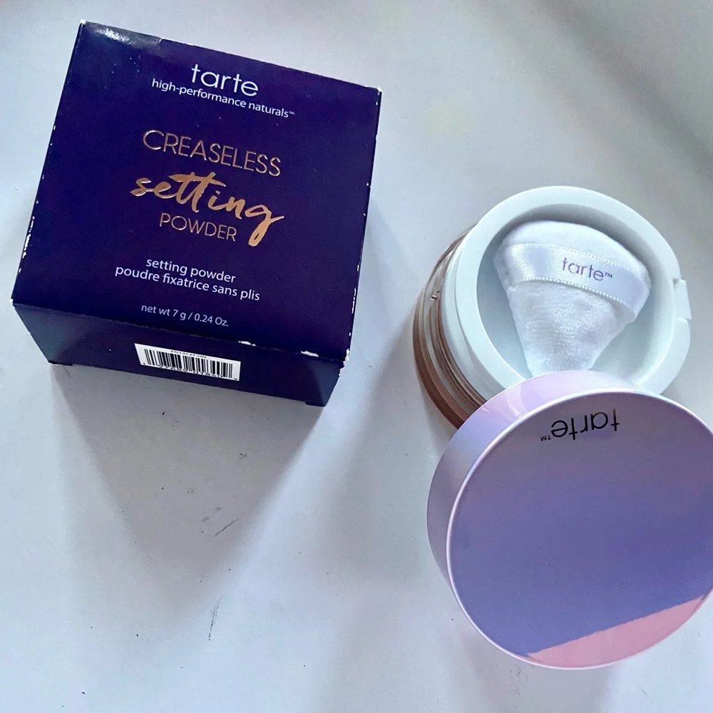 Tarte Creaseless Setting Powder - warm cinnamon shed goes from medium/dark skin